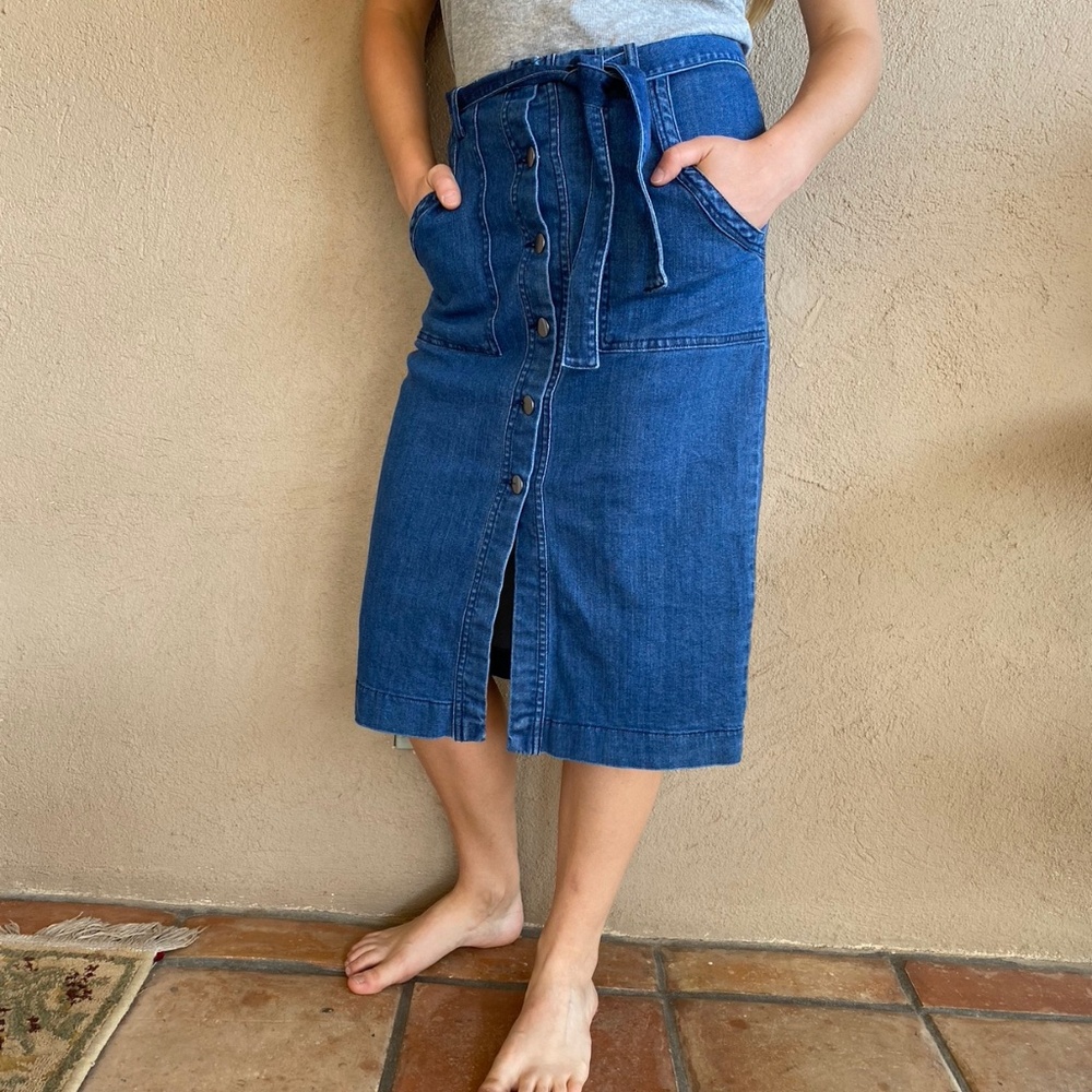 Vero Moda Denim Pencil Skirt with Buttons